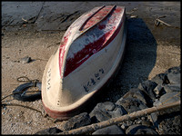 Red bottomed boat