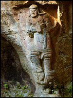 Large carving inside cave