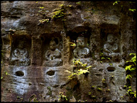 4 Buddhas outside cave