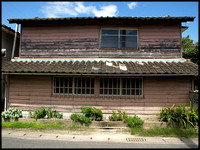 Old clapboard house, front view