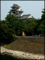 Okayama Castle visible from the garden