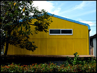 Yellow shed, riverside factory