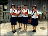 Trainee tour guides and teacher