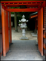 Gate and lantern